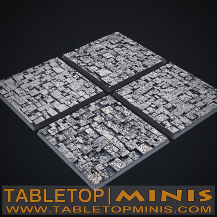 Broken Tiles 100x100mm Square Bases