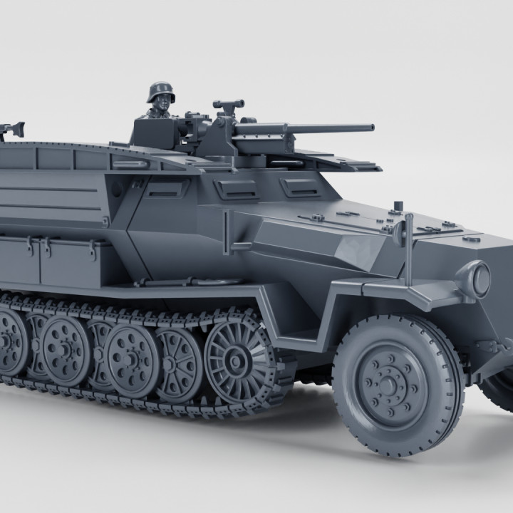 Half-track Sd.Kfz.251/7 II Ausf.C Pionerpanzerwagen + Crewmen (Germany, WW2)