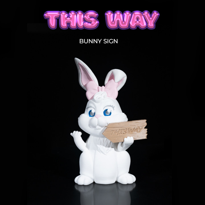 This Way Bunny Sign