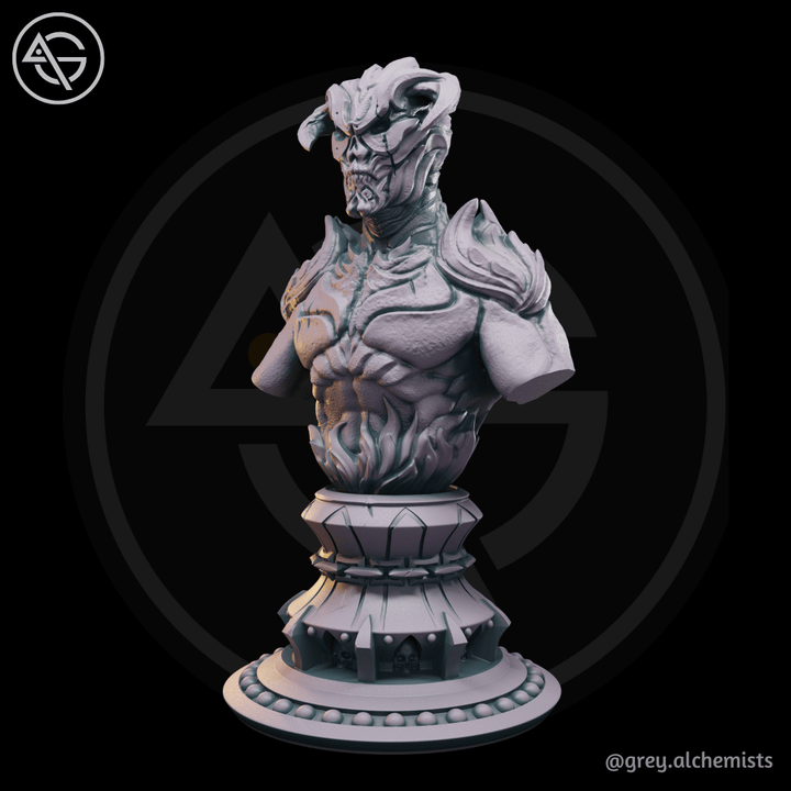 Flaming Demon,Fantasy Monster Bust, 90mm Height - DnD STL (Pre-Supported)
