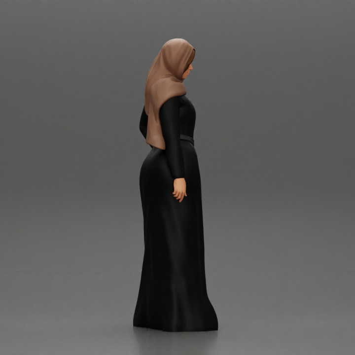 Arabic woman in Hijab Abaya Dress posing image