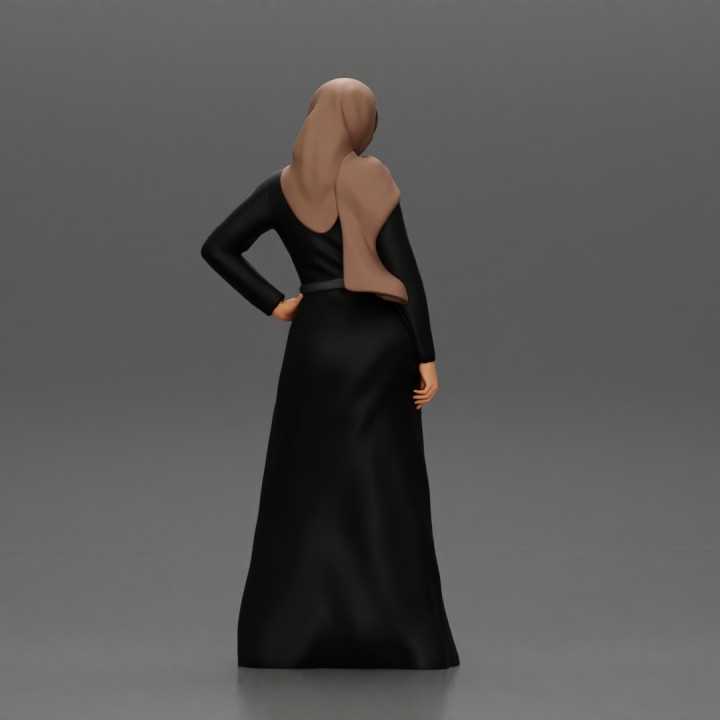 Arabic woman in Hijab Abaya Dress posing image