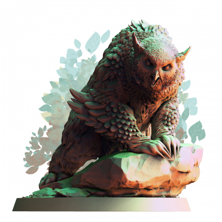 Owl Beast on Rock 1 (pre-supported) image