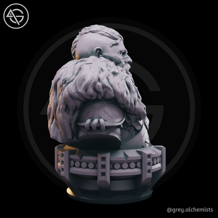 Durnir The Stonefist, Fantasy Character Bust DnD STL (Pre-Supported) image