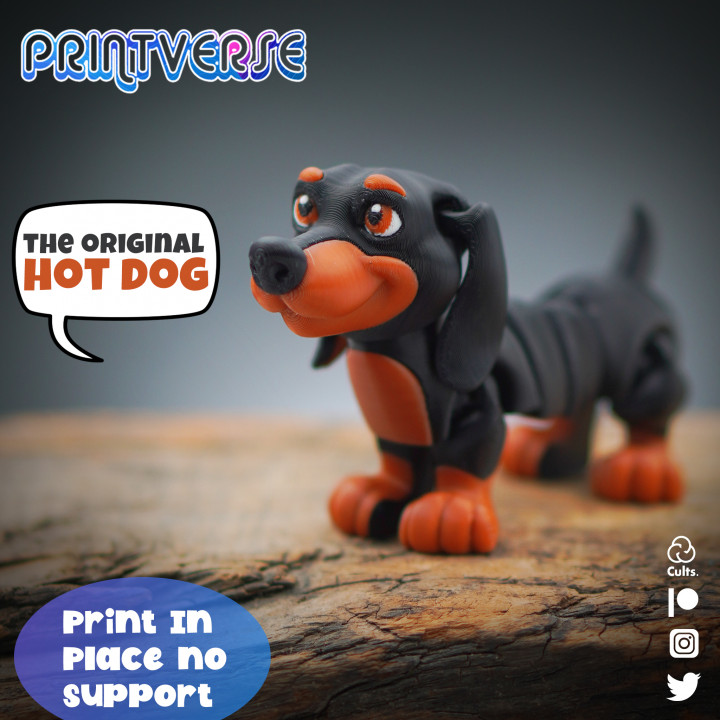 Flexy Print In Place Dacshshund Dog