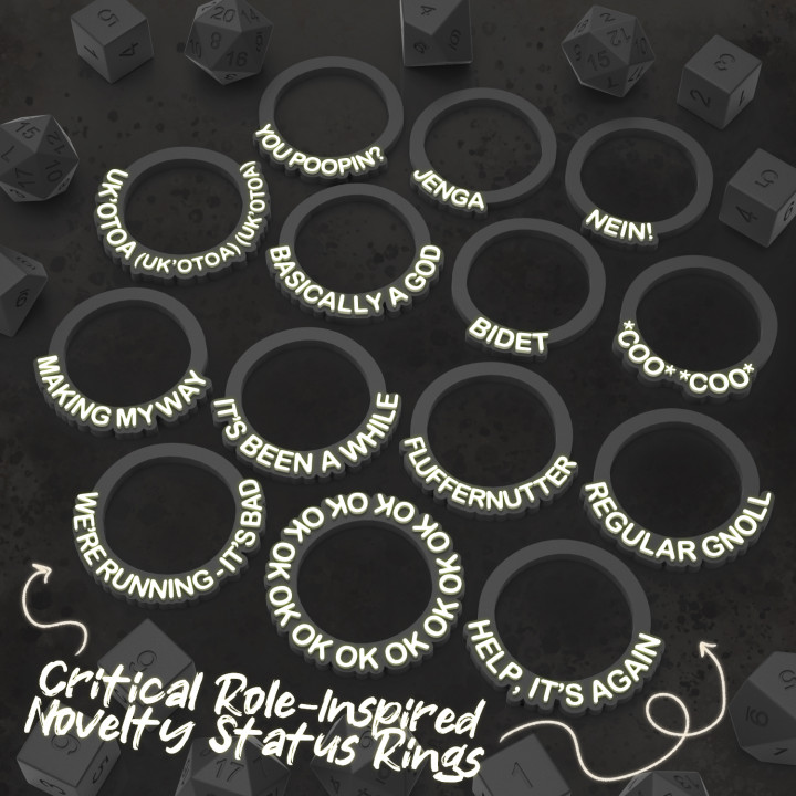 Critical Role-inspired Novelty Status Rings image
