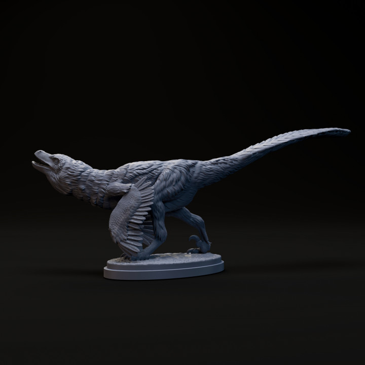 Velociraptor sneaking up1-20 scale pre-supported dinosaur image