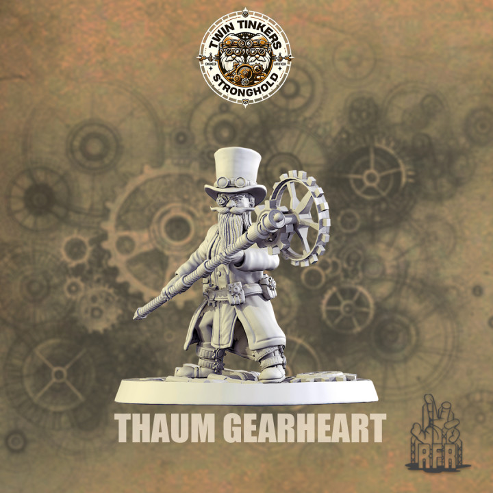 Thaum Gearheart - Tabletop miniature (Pre-Supported)