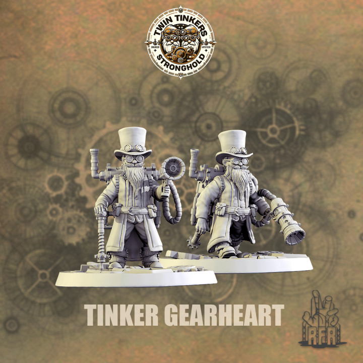 Tinker Gearheart - Tabletop miniature (Pre-Supported) image