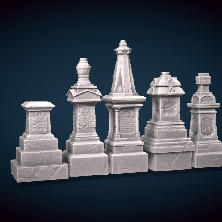 3D Printable Tombstones by Stonehaven Miniatures