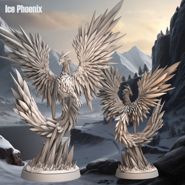 3D Printable Ice Phoenix - Frost Tribe by Monolith Arts