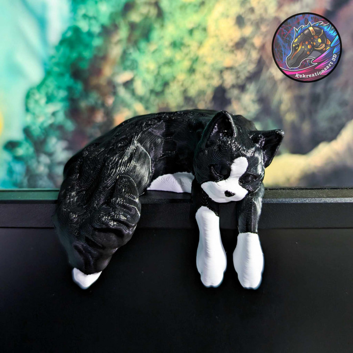 3D Printable Cat Monitor Buddy, Monitor and Shelf Decoration by Kirsten M