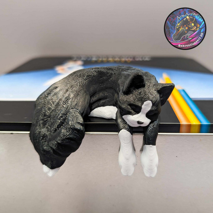 3D Printable Cat Monitor Buddy, Monitor and Shelf Decoration by Kirsten M