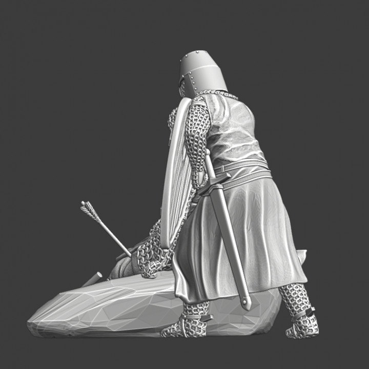 3D Printable Medieval diorama - Wounded knight and his sergeant by ...