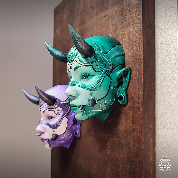 Hannya wall mask 3D discount print