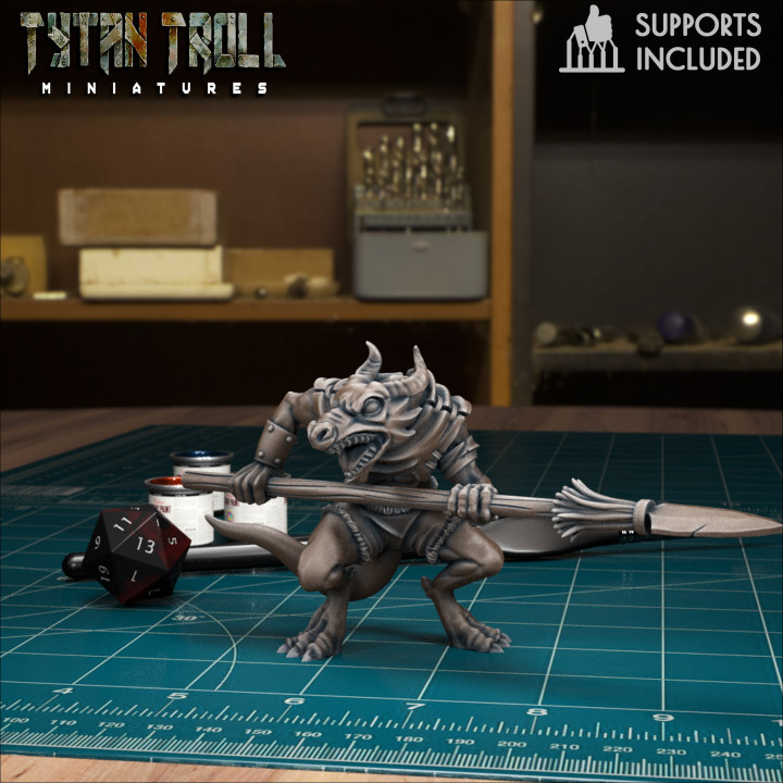 3d Printable Kobold 02 [pre-supported] By Tytantroll Miniatures