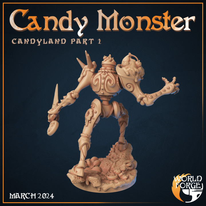 3D Printable Candy Lollipop Monster by World Forge Miniatures