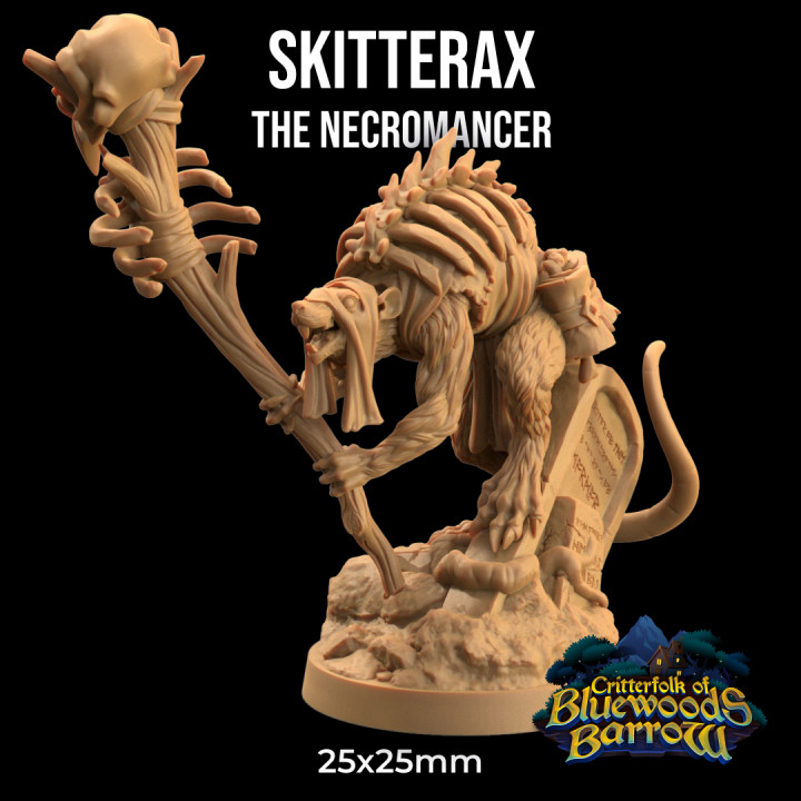 Skitterax, The Necromancer | PRESUPPORTED | The Critterfolk of Bluewoods Barrows image