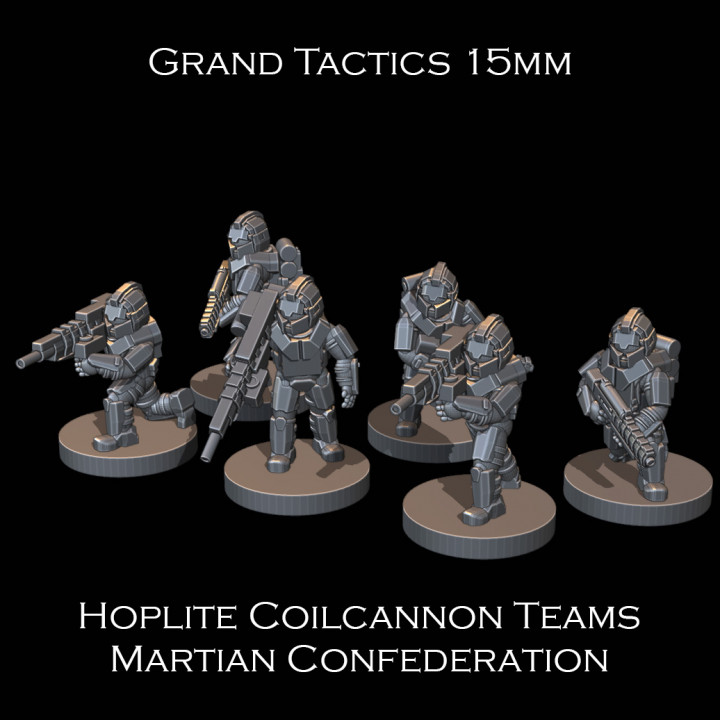 15mm SCI-FI Grand Tactics - Hoplite Coilcannon Teams - Presupported