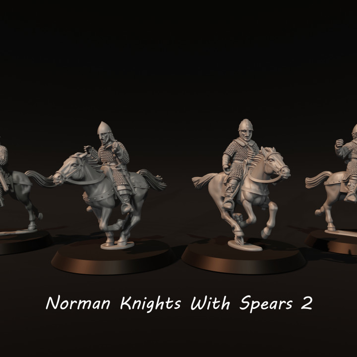 3D Printable Norman Knights With Spears 2 by Medbury Miniatures