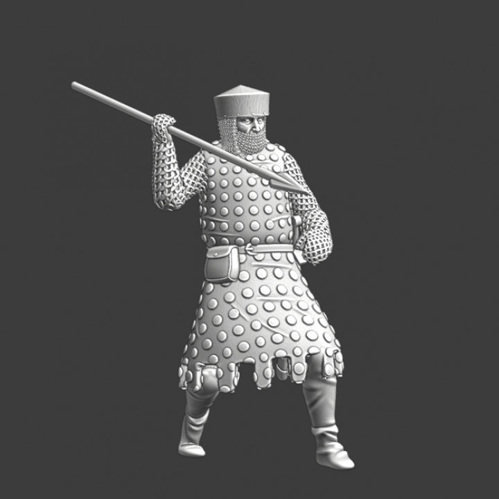 Medieval crusader with javelin image