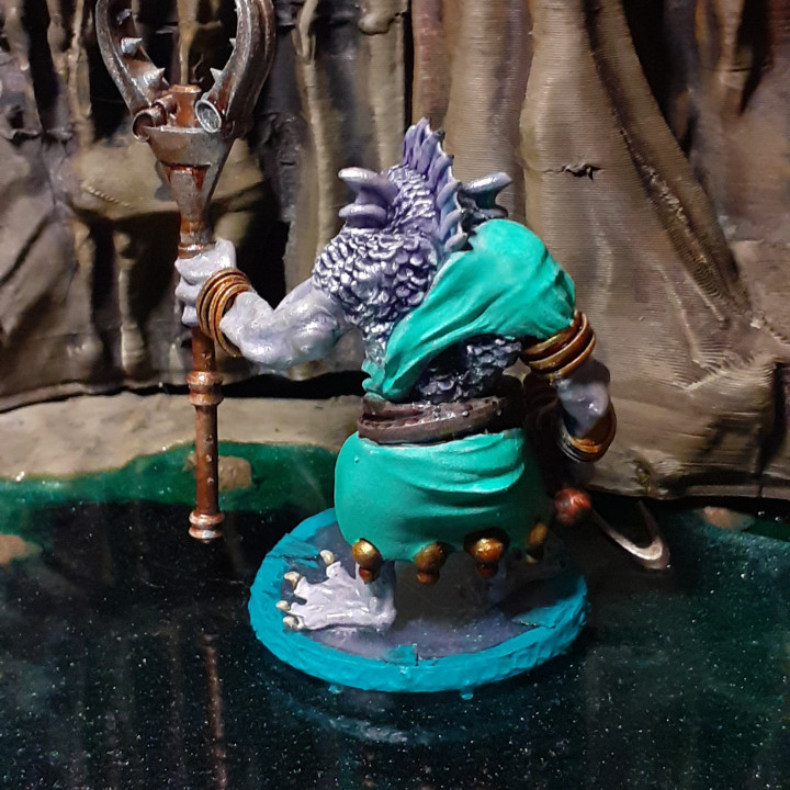 3D Printable Kuo Toa Whip 1/3 - Grinning by Black Anvil Miniatures