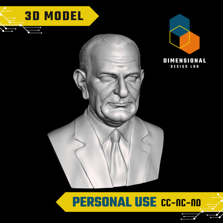 Lyndon B. Johnson - High-Quality STL File for 3D Printing (PERSONAL USE) image