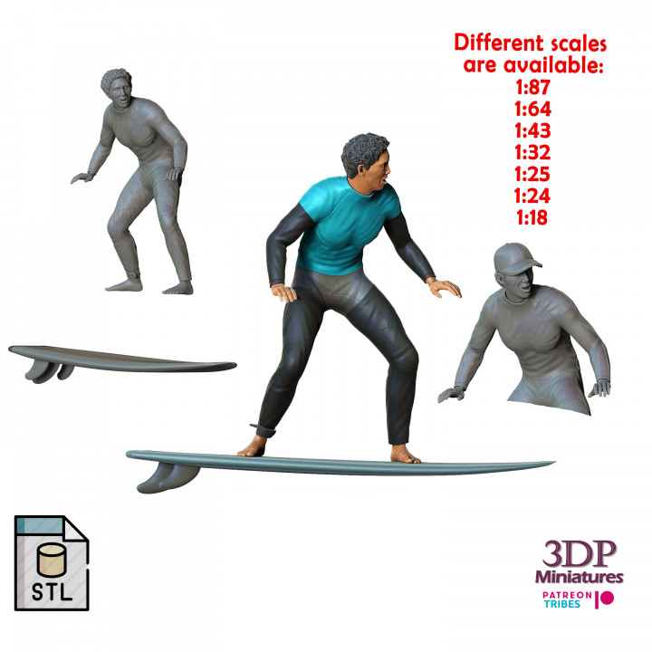 N1 Surfer with SurfBoard 3D print model