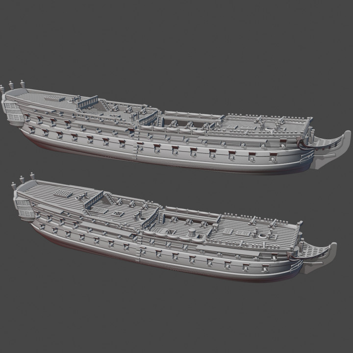 GB British 80-gun 3rd rates (2-PACK; Caesar & Foudroyant) (80 guns), 1793-1890 & Blender Exporter, AOA-GB-43 image