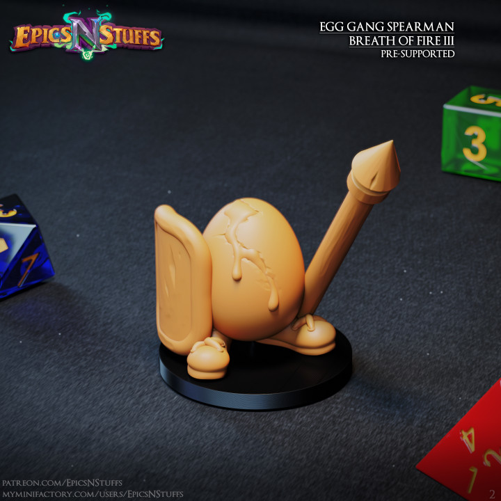 Egg Spearman 2, Breath of Fire 3 Miniature, Pre-Supported image
