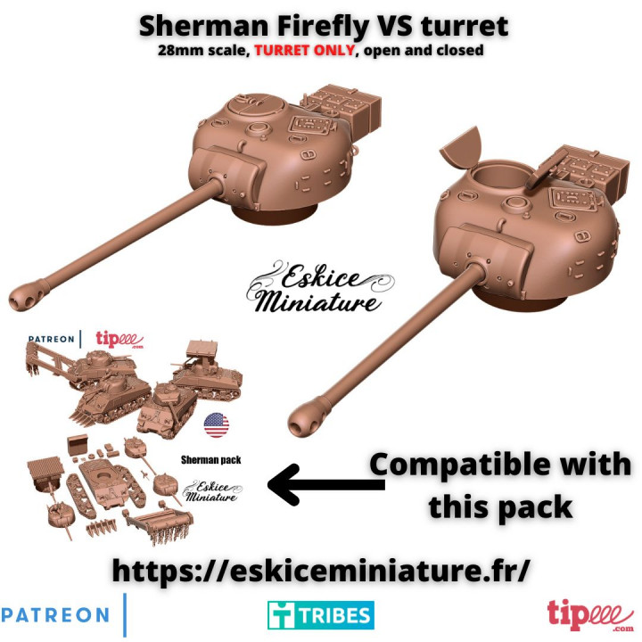 Sherman Firefly VC Turret - 28mm image