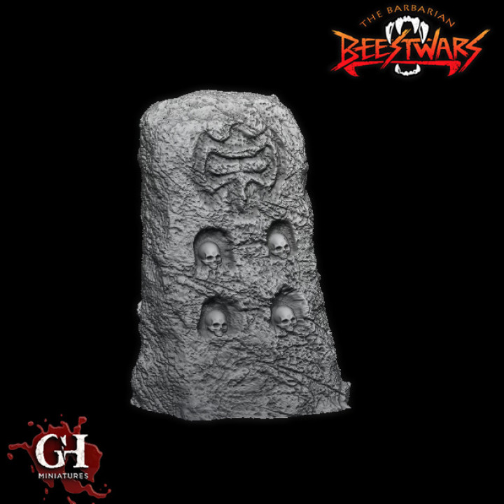 Terrain 04: Stone totem territory marker (for Dwarf tuskers) pre-supported. image