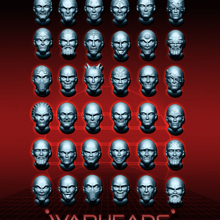 The faces of Evil! - (18 + 18 Blasphemous heads!) image