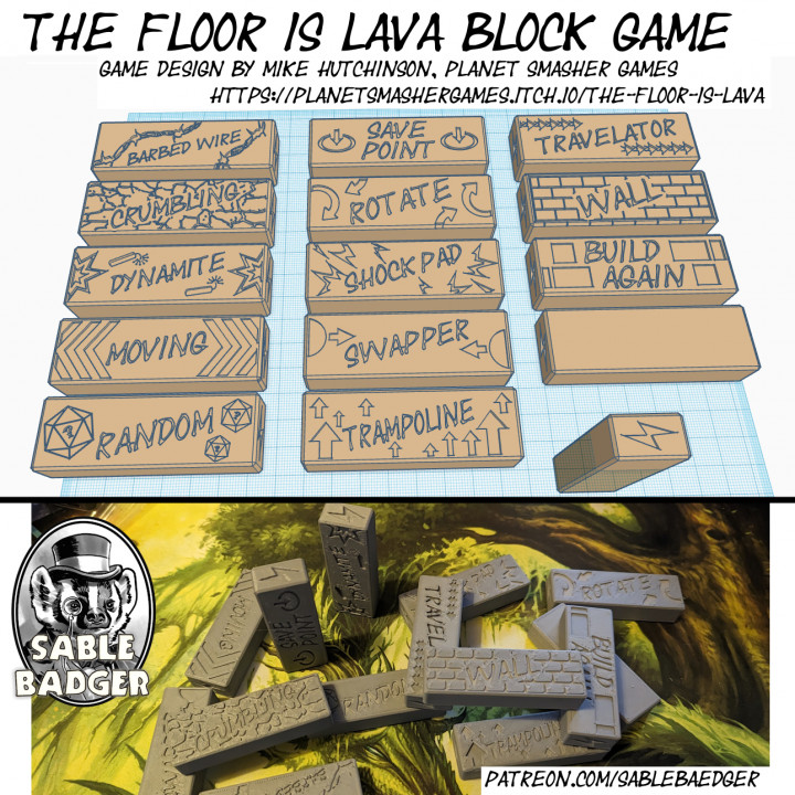 3D Printable Blocks for Floor Is Lava game by brander roullett 3D Printable Blocks for Floor Is Lava game by brander roullett