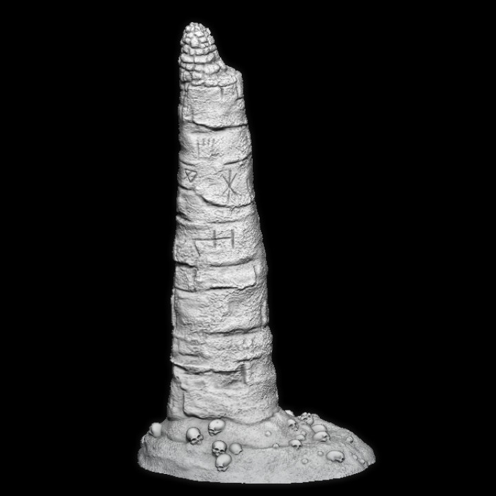 Terrain 08: Crumbling Sandstone Monolith (Dust Devil Vampire Totem) pre-supported. image
