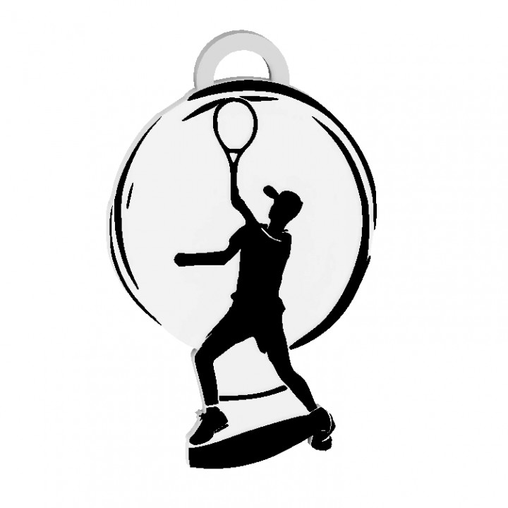 CUTE TENNIS PLAYER KEYCHAIN / EARRINGS / NECKLACE image