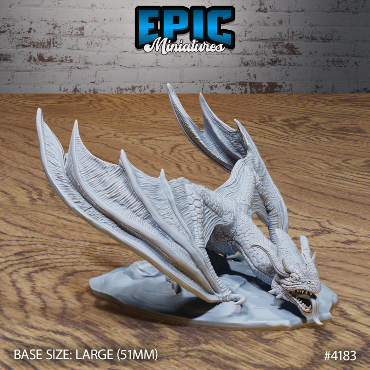 Mountain Wyvern Attacking / Bulky Dragon / Winged Reptile / Draconic Wizard Mount / Magical Encounter / Drake Army