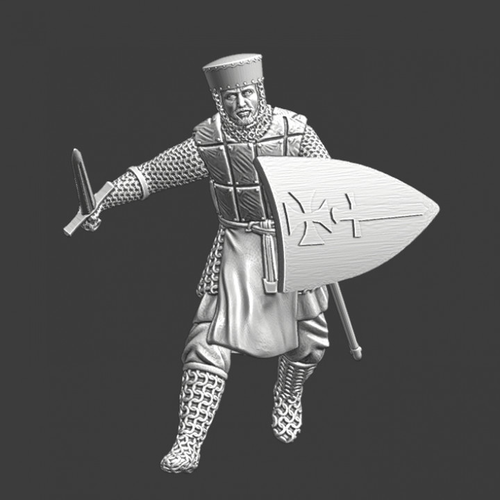 3D Printable Livonian Knights - Medieval Sergeant charging by Northern ...