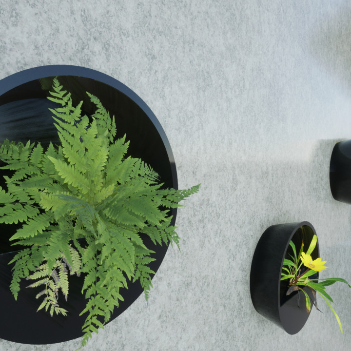 3D Printable Wall sign Pot by NaisuanShop