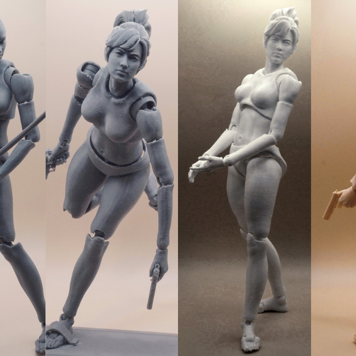 Action Figure 3D Printing, Female Movable body Action Figure Toy Model Draw Mannequin [STL file]