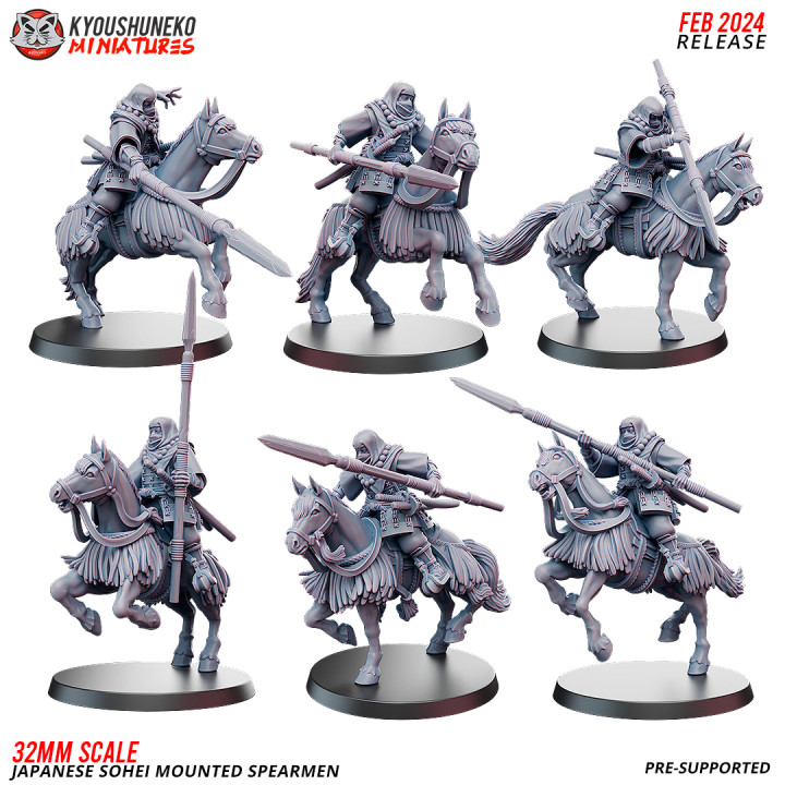 Japanese Mounted Sohei Spearmen