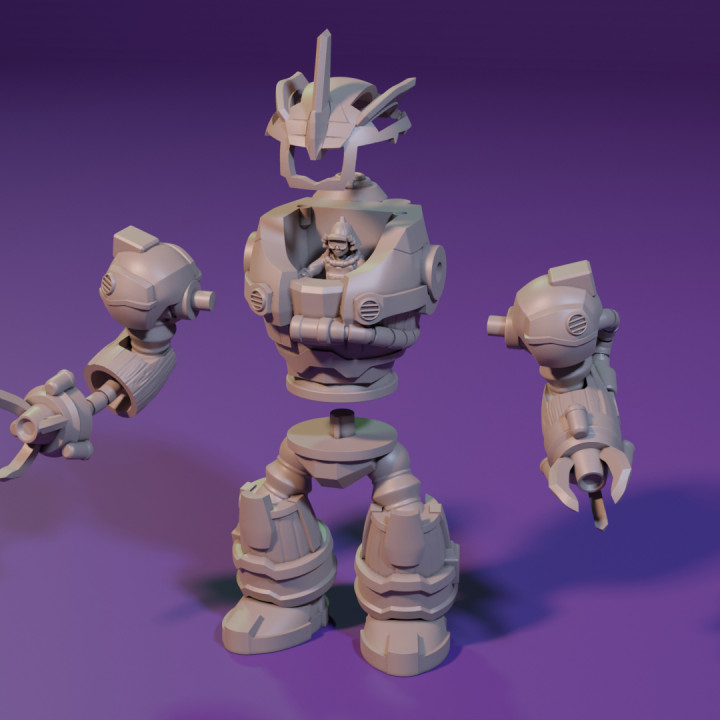 3D Printable Salvage Mecha by Steam Tatsu