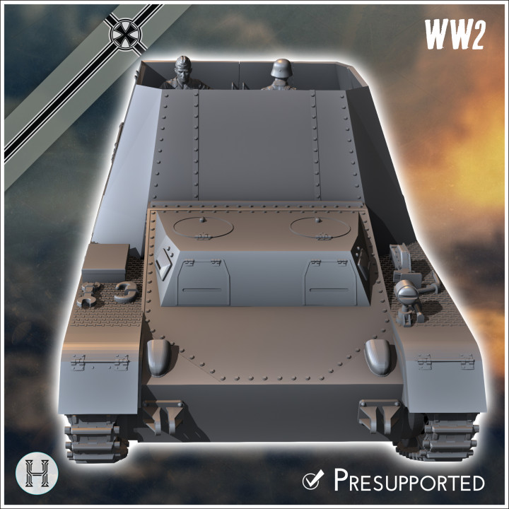 Hummel (auf Geschutzwagen III-IV) (munition carrier version) - Germany Eastern Western Front Normandy Stalingrad Berlin Bulge WWII image