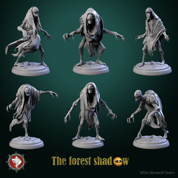 Poisoned walkers set 6 miniatures 32mm pre-supported + dnd 5e stats block