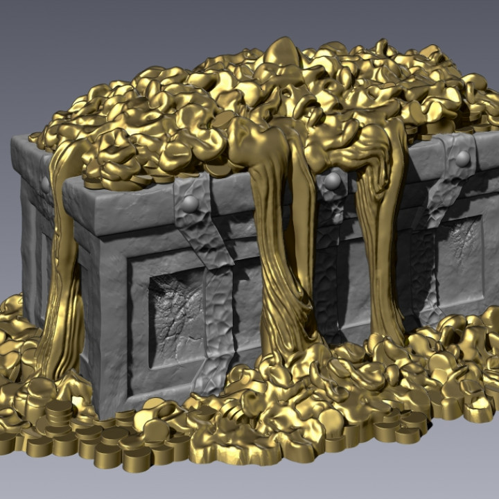 Treasure Chest and coin pile (Melted)