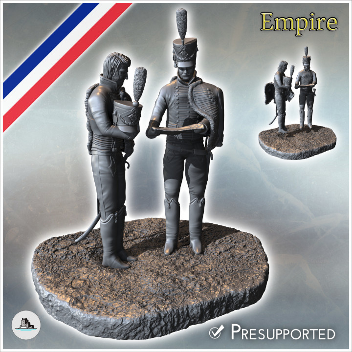French napoleonic officers with map 6 - Napoleonic era Wars Historical Eagles France 1st 32mm 28mm 20mm 15mm image