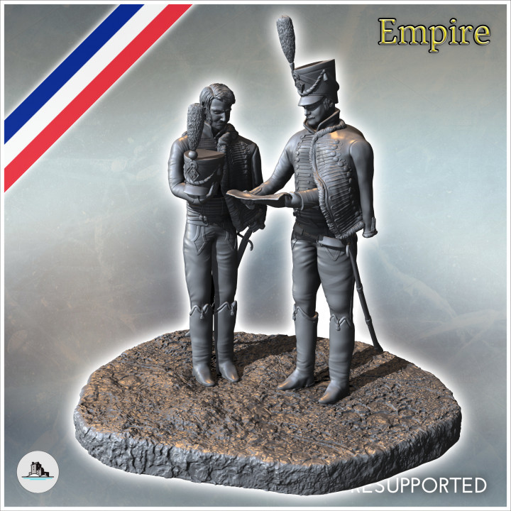 French napoleonic officers with map 6 - Napoleonic era Wars Historical Eagles France 1st 32mm 28mm 20mm 15mm image