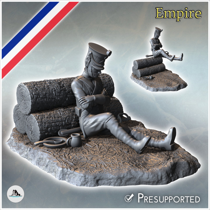 Sleeping french napoleonic soldier 10 - Napoleonic era Wars Historical Eagles France 1st 32mm 28mm 20mm 15mm