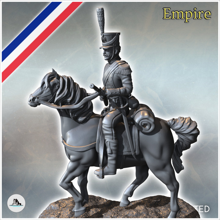 Napoleonic Hussar French cavalryman marching with musket (16) - Napoleonic era Wars Historical Eagles France 1st 32mm 28mm 20mm 15mm image