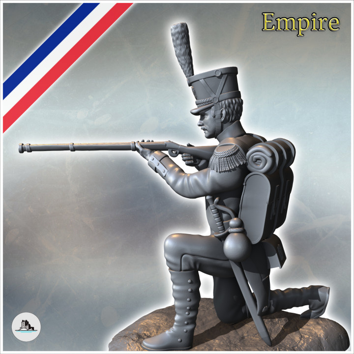 French Napoleonic infantryman shooting kneeling (18) - Napoleonic era Wars Historical Eagles France 1st 32mm 28mm 20mm 15mm image